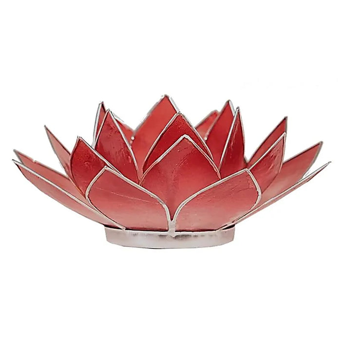 Lotus kynttilälyhty pinkki/punainen hopeareunus