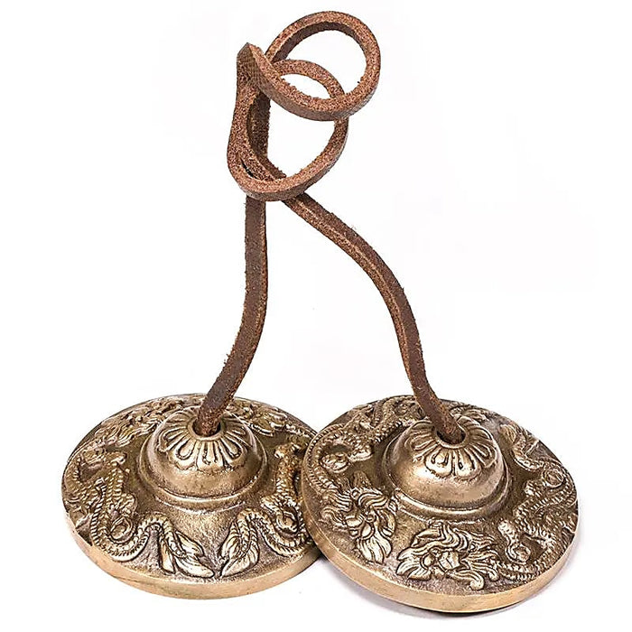 Tingsha meditaatio Symbaalit lohikäärmekoristelu 259g  6.7cm