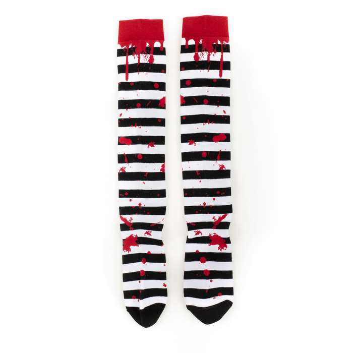 Sanguine Stripes Blood Spatter polvisukat - FootClothes