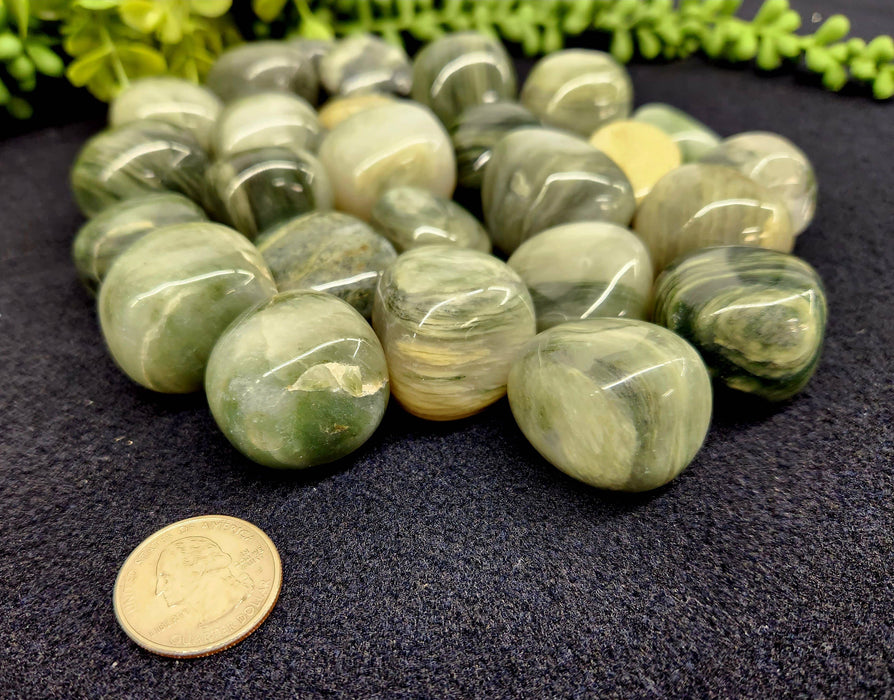Green Hair Jasper, hiottu noin 2-3cm