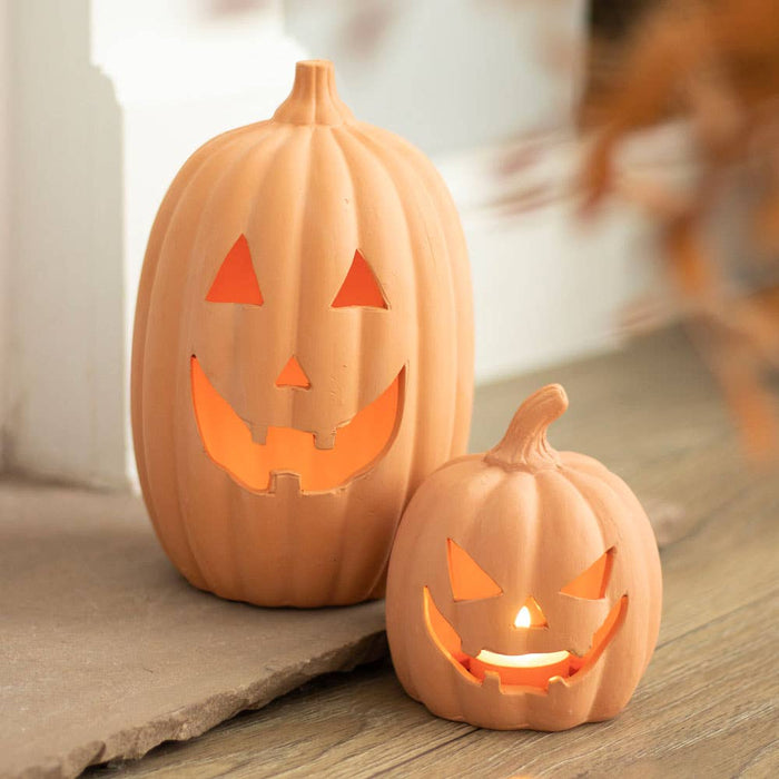 Terrakottainen Halloween-kurpitsakoriste, 12,5 cm