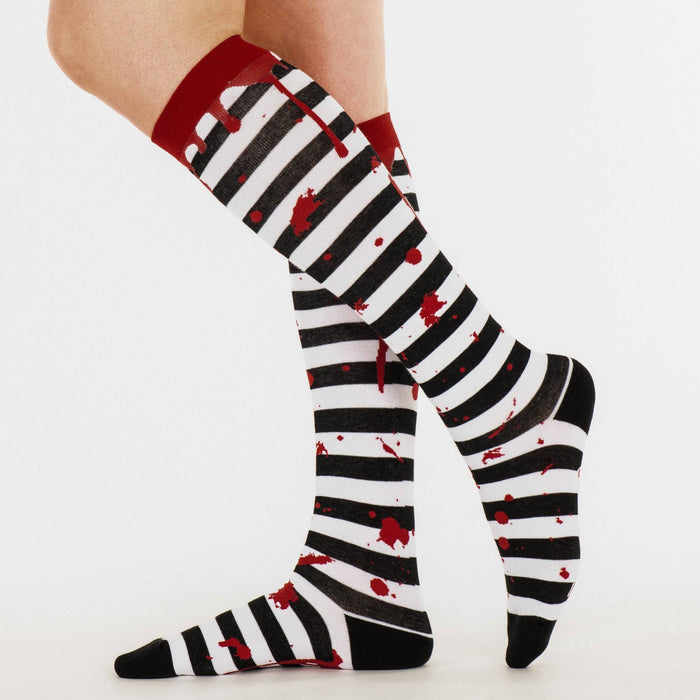 Sanguine Stripes Blood Spatter polvisukat - FootClothes