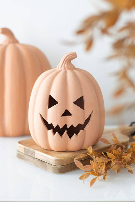 Terrakottainen Halloween-kurpitsakoriste, 15 cm