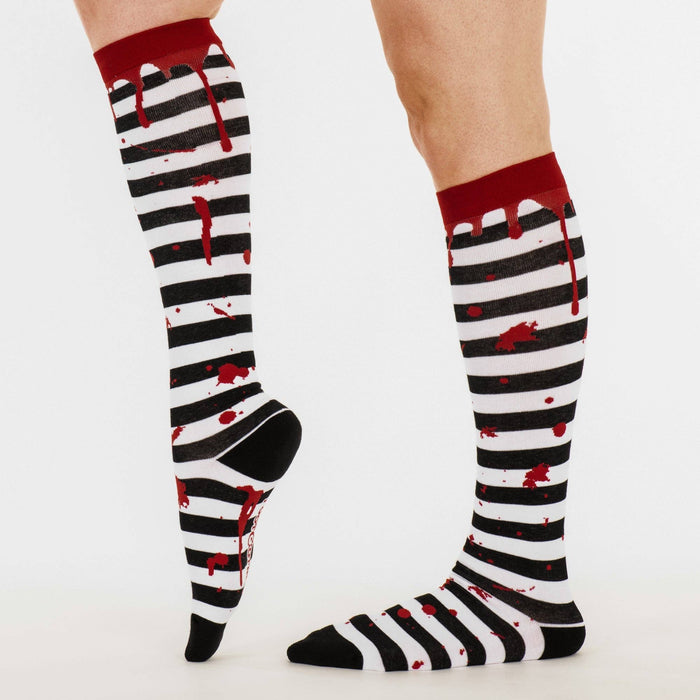Sanguine Stripes Blood Spatter polvisukat - FootClothes