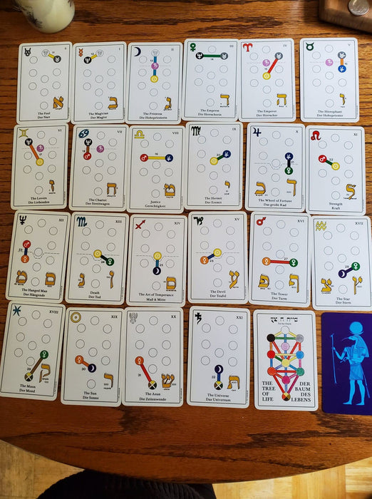 Tree of Life Tarot (Kabbalistic) / Kabbalistisches Tarot vtg 1983 – Apolonia Van Camphausen, Rufus C. & Leeuwen (Preloved/Käytetty) Saksa/German