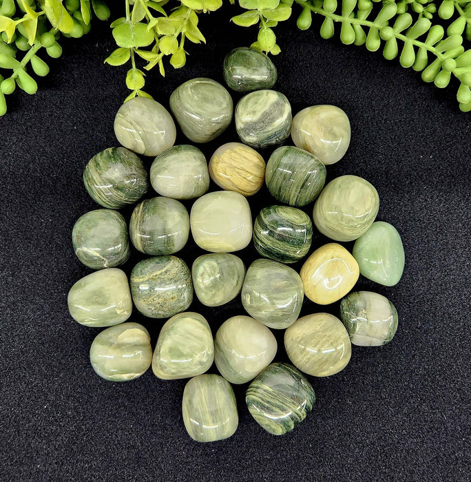 Green Hair Jasper, hiottu noin 2-3cm