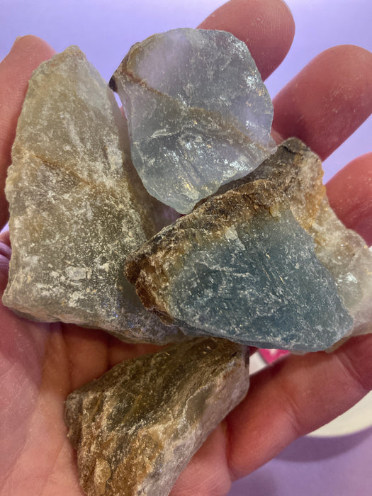 Lemurian Aquatine Kalsiitti raakapala 2-4cm