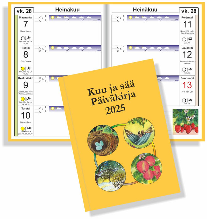 Kuu ja sää Päiväkirja 2025 - Anne Pöyhönen