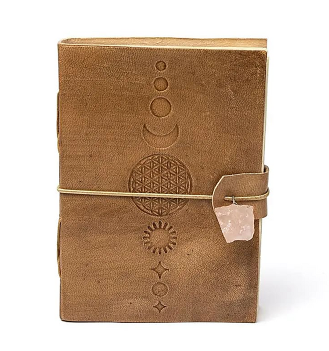 Keinonahkakantinen muistikirja 13 × 18 cm - eri kuvioita