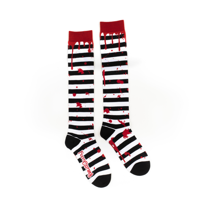 Sanguine Stripes Blood Spatter polvisukat - FootClothes