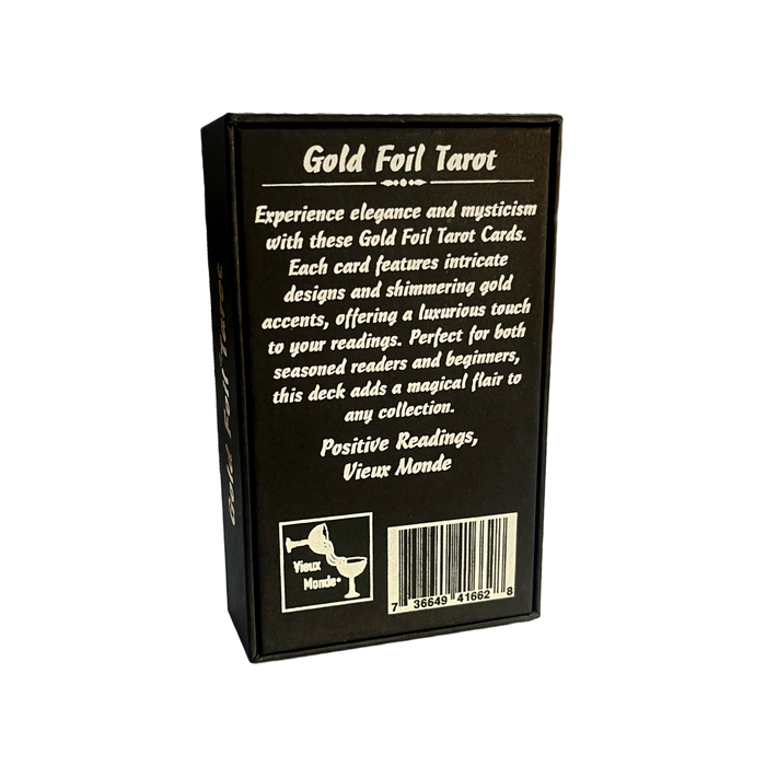 Gold Foil Tarot Deck – vedenkestävä premium-korttipakka opasviholla