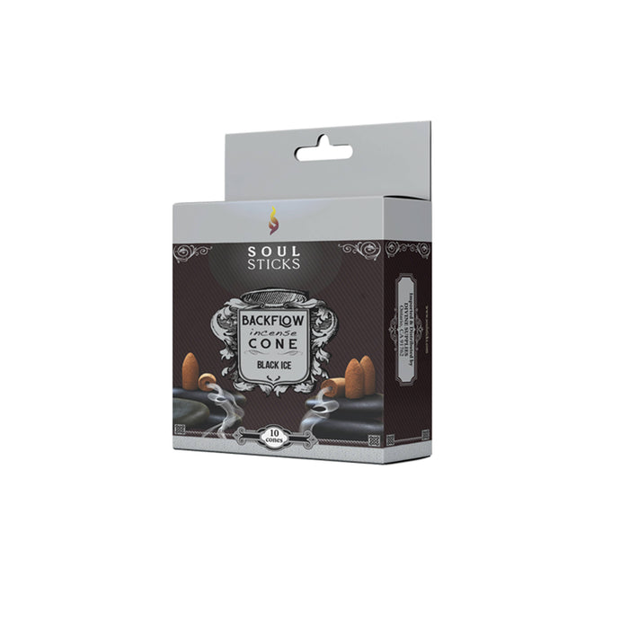 Black Ice takaisinvirtaus suitsukartio 10kpl - Soul Sticks