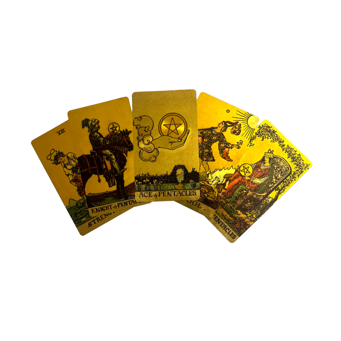 Gold Foil Tarot Deck – vedenkestävä premium-korttipakka opasviholla