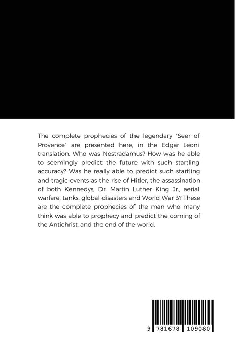 The Complete Prophecies of Nostradamus - Edgar Leoni, Michel de Nostradame
