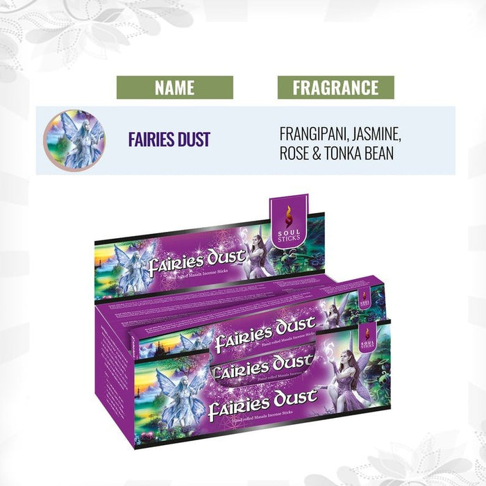 Fairie's Dust masala-suitsuketikku 15 g – Soul Sticks – tuotepakkaus