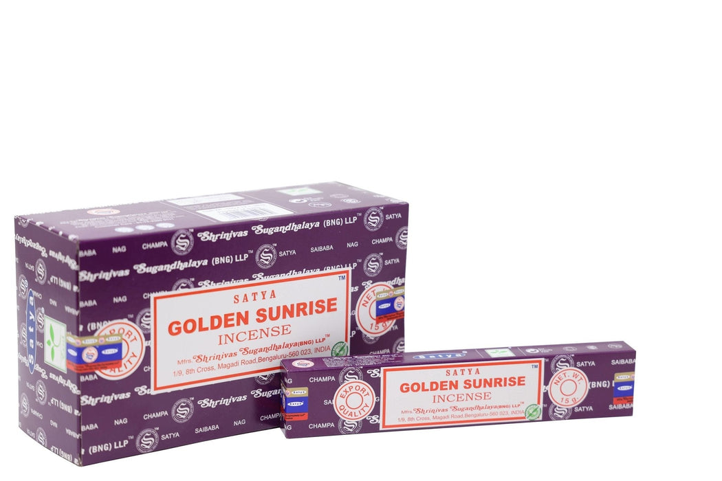 Golden Sunrise suitsuketikku 15 g – Satya – tuotepakkaus