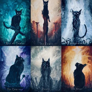 The Haunted Cat Tarot Deck - 78 Card Tarot Deck Featuring Original Surreal & Fantasy Feline Art - J Edward Neill
