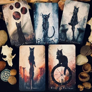 The Haunted Cat Tarot Deck - 78 Card Tarot Deck Featuring Original Surreal & Fantasy Feline Art - J Edward Neill