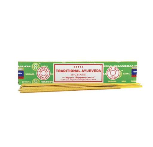 Traditional Ayurveda suitsuketikku 15 g – Satya – tuotepakkaus